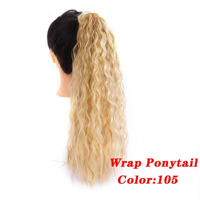 Straight Clip In Hair Tail False Hair 24" 120g Ponytail Hairpiece With Hairpins Synthetic Hair Pony Tail Hair Extensions AOSIWIG