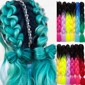 24inch Pink Synthetic Crochet Hair Jumbo Braid