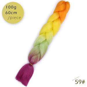 24inch Pink Synthetic Crochet Hair Jumbo Braid