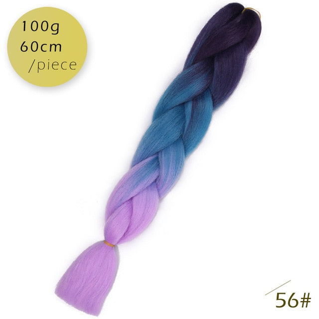 24inch Pink Synthetic Crochet Hair Jumbo Braid