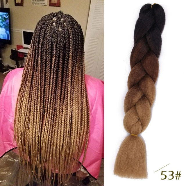 24inch Pink Synthetic Crochet Hair Jumbo Braid