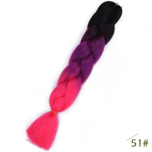 24inch Pink Synthetic Crochet Hair Jumbo Braid