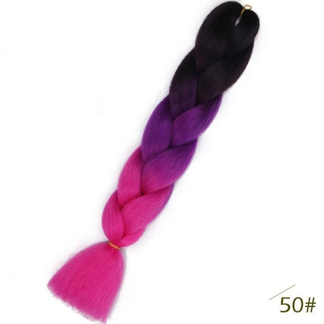 24inch Pink Synthetic Crochet Hair Jumbo Braid