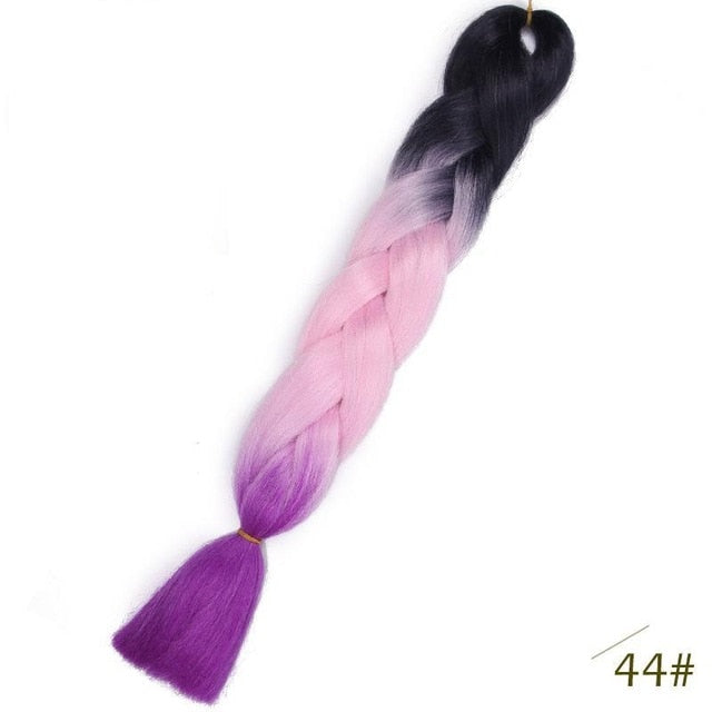 24inch Pink Synthetic Crochet Hair Jumbo Braid