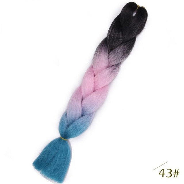 24inch Pink Synthetic Crochet Hair Jumbo Braid