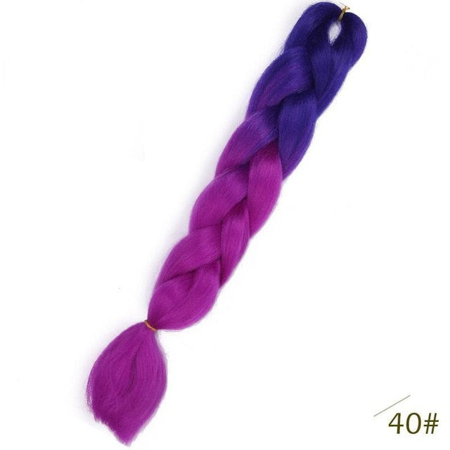 24inch Pink Synthetic Crochet Hair Jumbo Braid