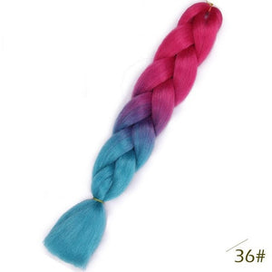 24inch Pink Synthetic Crochet Hair Jumbo Braid