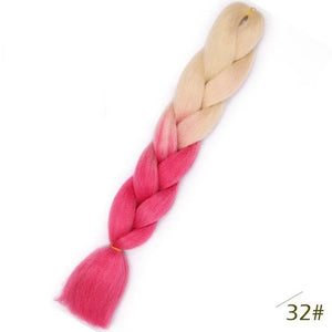 24inch Pink Synthetic Crochet Hair Jumbo Braid