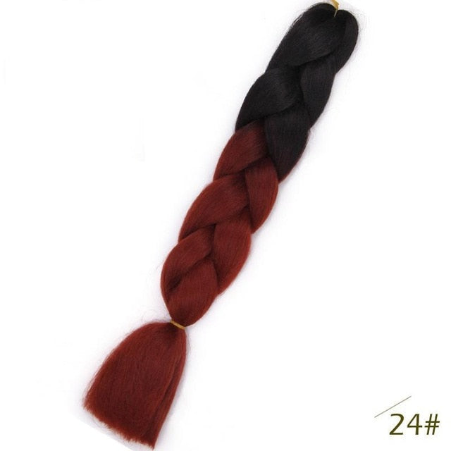 24inch Pink Synthetic Crochet Hair Jumbo Braid
