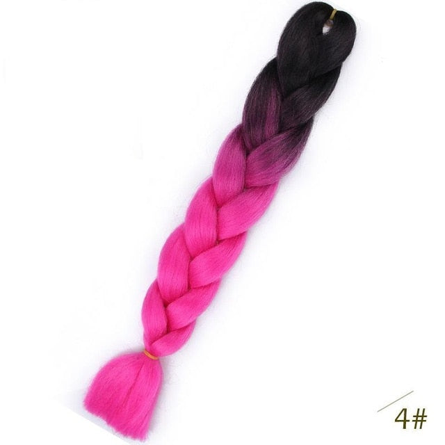 24inch Pink Synthetic Crochet Hair Jumbo Braid