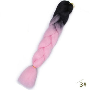 24inch Pink Synthetic Crochet Hair Jumbo Braid