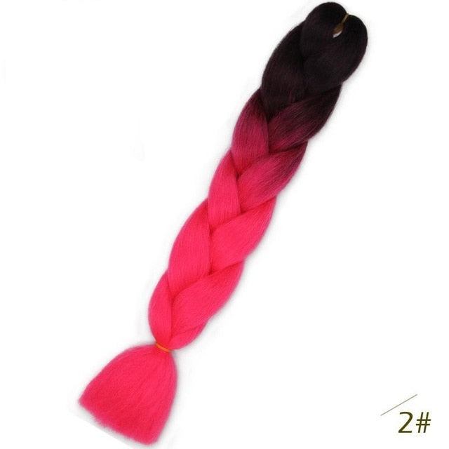 24inch Pink Synthetic Crochet Hair Jumbo Braid