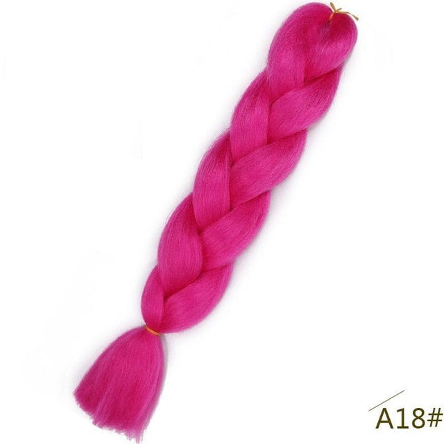 24inch Pink Synthetic Crochet Hair Jumbo Braid
