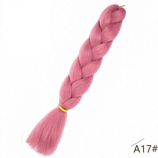 24inch Pink Synthetic Crochet Hair Jumbo Braid