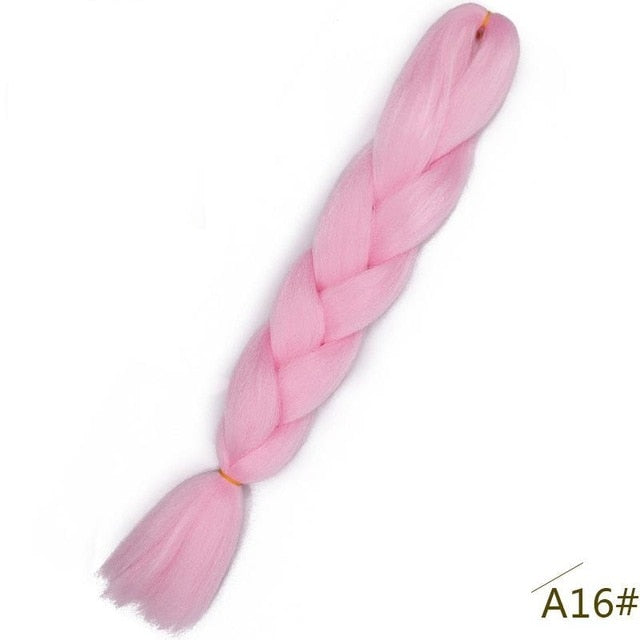 24inch Pink Synthetic Crochet Hair Jumbo Braid
