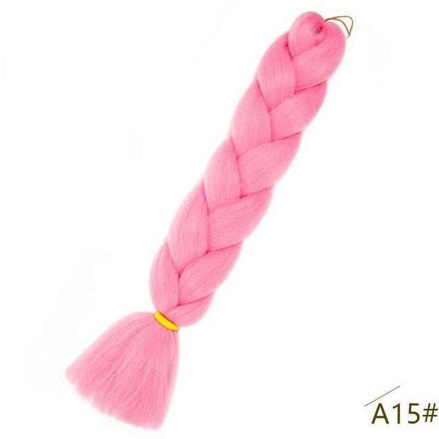 24inch Pink Synthetic Crochet Hair Jumbo Braid