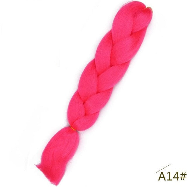 24inch Pink Synthetic Crochet Hair Jumbo Braid