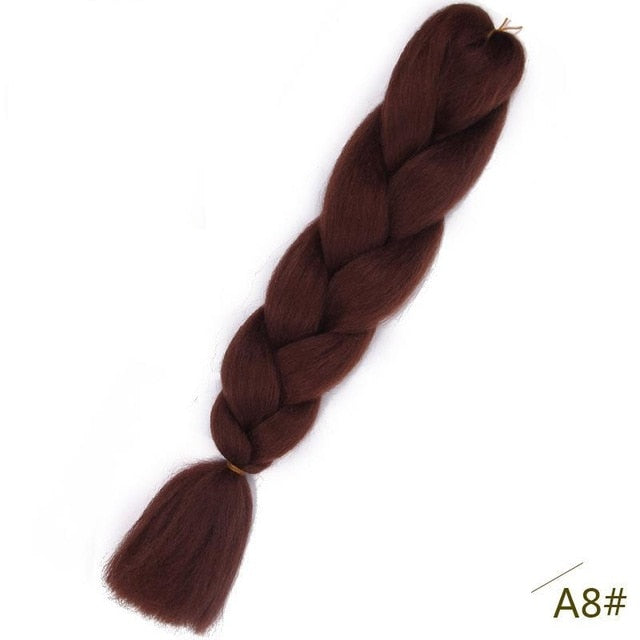 24inch Pink Synthetic Crochet Hair Jumbo Braid