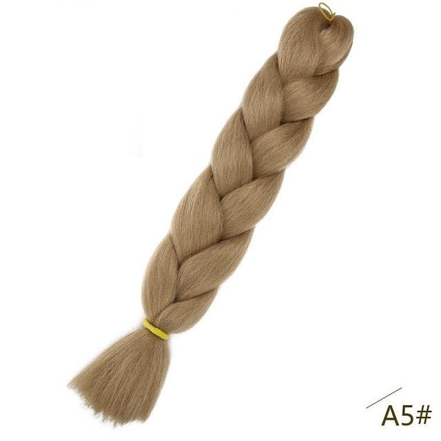24inch Pink Synthetic Crochet Hair Jumbo Braid