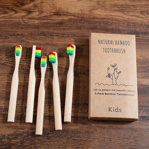 5 pack Adult Bamboo Toothbrushes