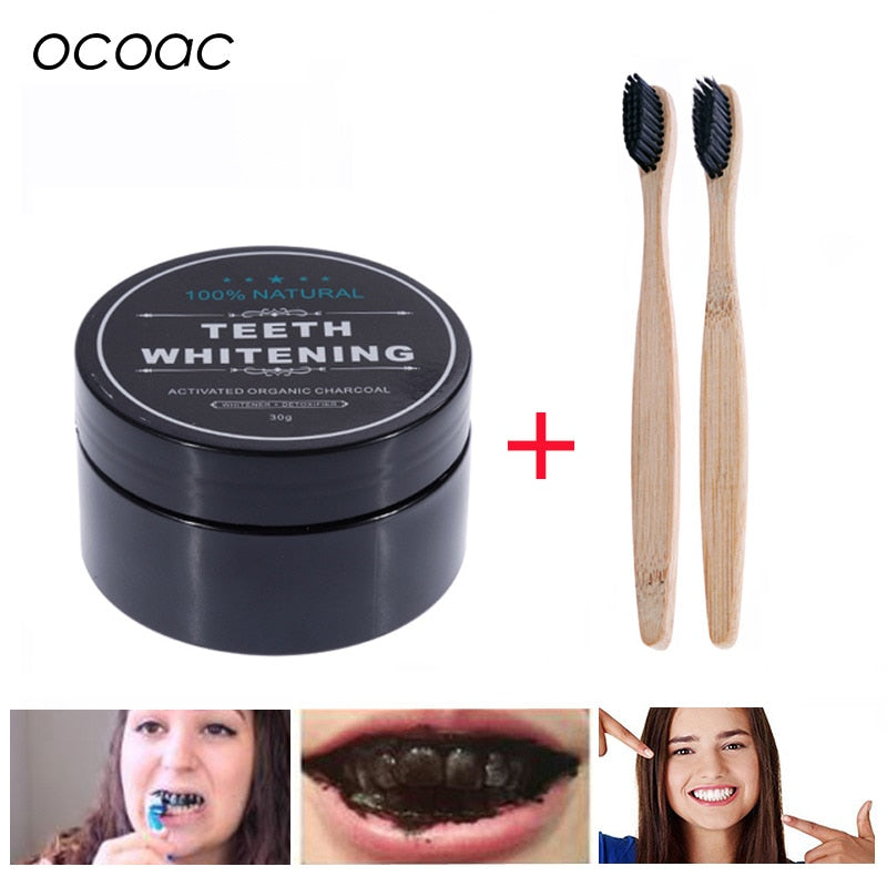 Teeth Whitening 30g Powder & Bamboo tooth brush