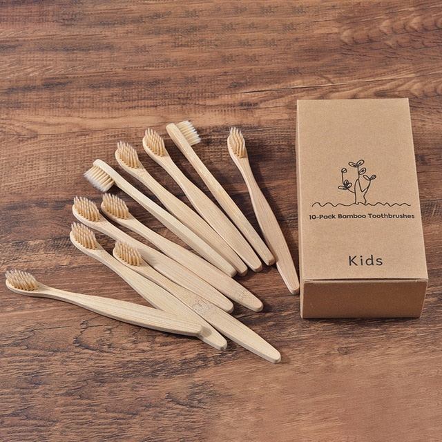 New design mixed color bamboo toothbrush