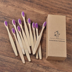 New design mixed color bamboo toothbrush