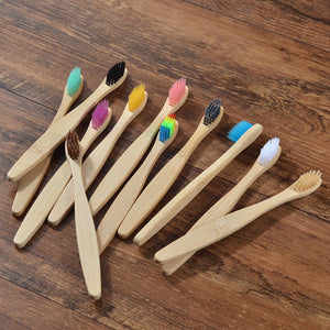 New design mixed color bamboo toothbrush