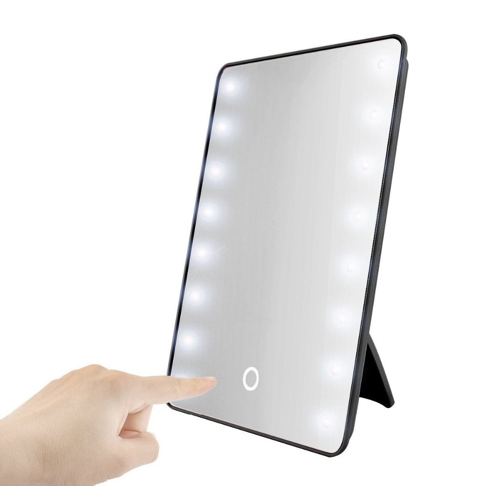 Makeup Mirror with 8/16 LEDs Cosmetic Mirror with Tabletop Bathroom Travel