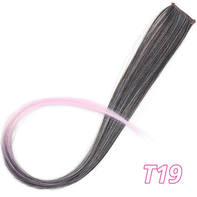 Vigorous Long Straight Clip In One Piece Hair Extensions