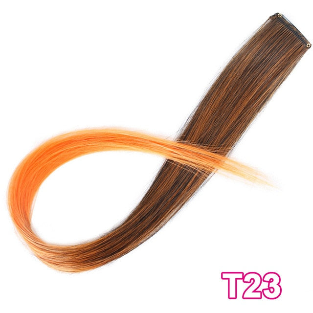 Vigorous Long Straight Clip In One Piece Hair Extensions