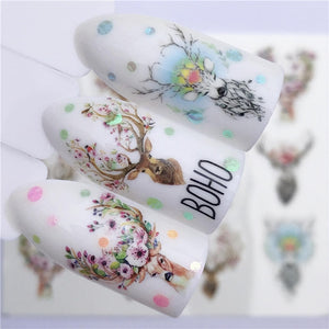 Nail sticker Art Decoration Slider Fox Wolf Animal Adhesive Design