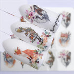 Load image into Gallery viewer, Nail sticker Art Decoration Slider Fox Wolf Animal Adhesive Design
