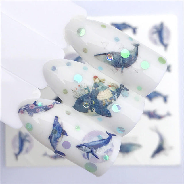 Nail sticker Art Decoration Slider Fox Wolf Animal Adhesive Design