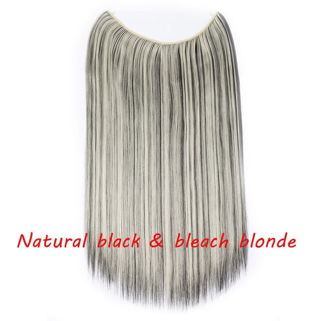 20inch Invisible Wire No Clip One Piece Halo Hair Extension flip