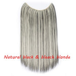 Load image into Gallery viewer, 20inch Invisible Wire No Clip One Piece Halo Hair Extension flip

