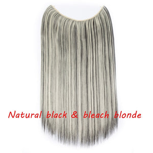 20inch Invisible Wire No Clip One Piece Halo Hair Extension flip