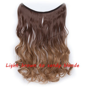 20inch Invisible Wire No Clip One Piece Halo Hair Extension flip