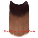 Load image into Gallery viewer, 20inch Invisible Wire No Clip One Piece Halo Hair Extension flip
