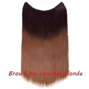 20inch Invisible Wire No Clip One Piece Halo Hair Extension flip