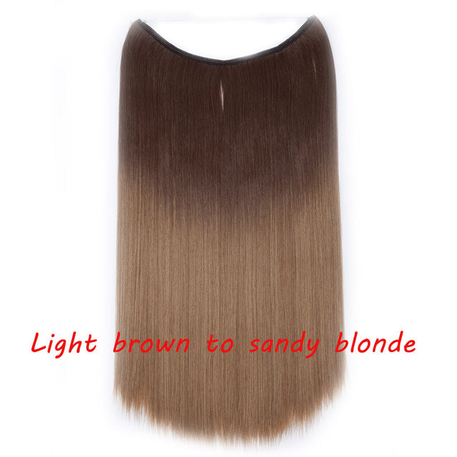 20inch Invisible Wire No Clip One Piece Halo Hair Extension flip