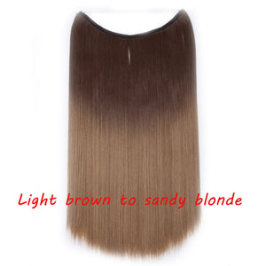20inch Invisible Wire No Clip One Piece Halo Hair Extension flip