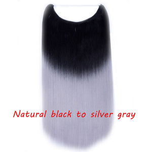 20inch Invisible Wire No Clip One Piece Halo Hair Extension flip