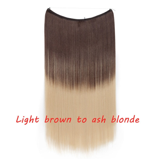 20inch Invisible Wire No Clip One Piece Halo Hair Extension flip