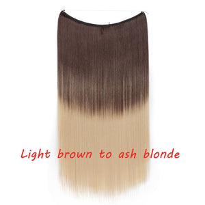 20inch Invisible Wire No Clip One Piece Halo Hair Extension flip