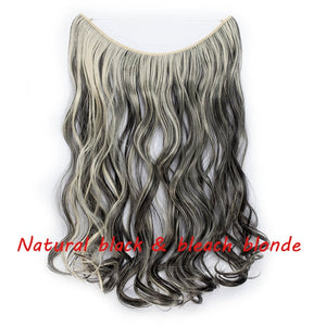 20inch Invisible Wire No Clip One Piece Halo Hair Extension flip