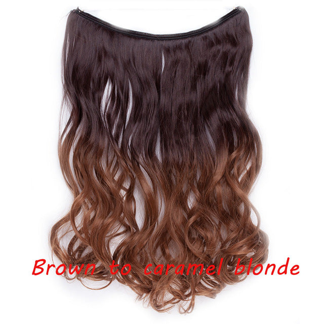 20inch Invisible Wire No Clip One Piece Halo Hair Extension flip