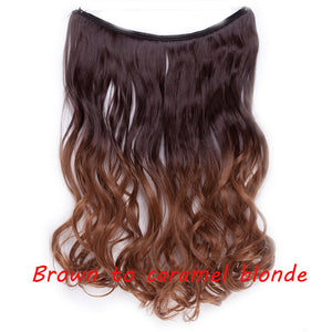 20inch Invisible Wire No Clip One Piece Halo Hair Extension flip