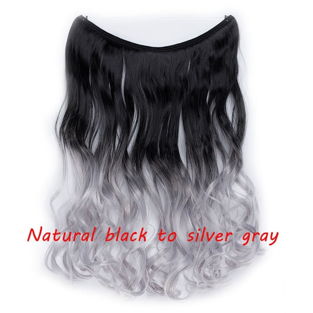 20inch Invisible Wire No Clip One Piece Halo Hair Extension flip