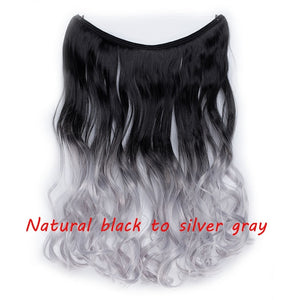 20inch Invisible Wire No Clip One Piece Halo Hair Extension flip